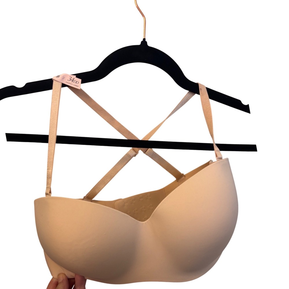 Victoria's Secret Nude Lightly Lined Wireless Convertible Bra 34DD 0794